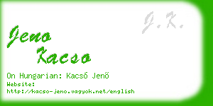 jeno kacso business card